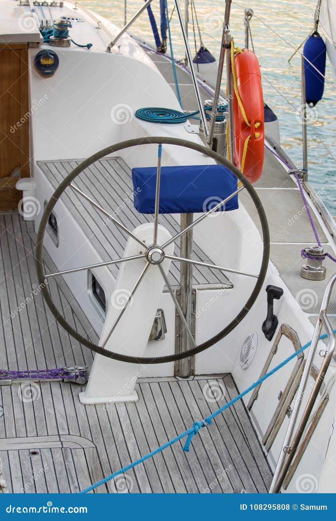 Sailing Yacht Steering Wheels Stock Photo Image of management, carved