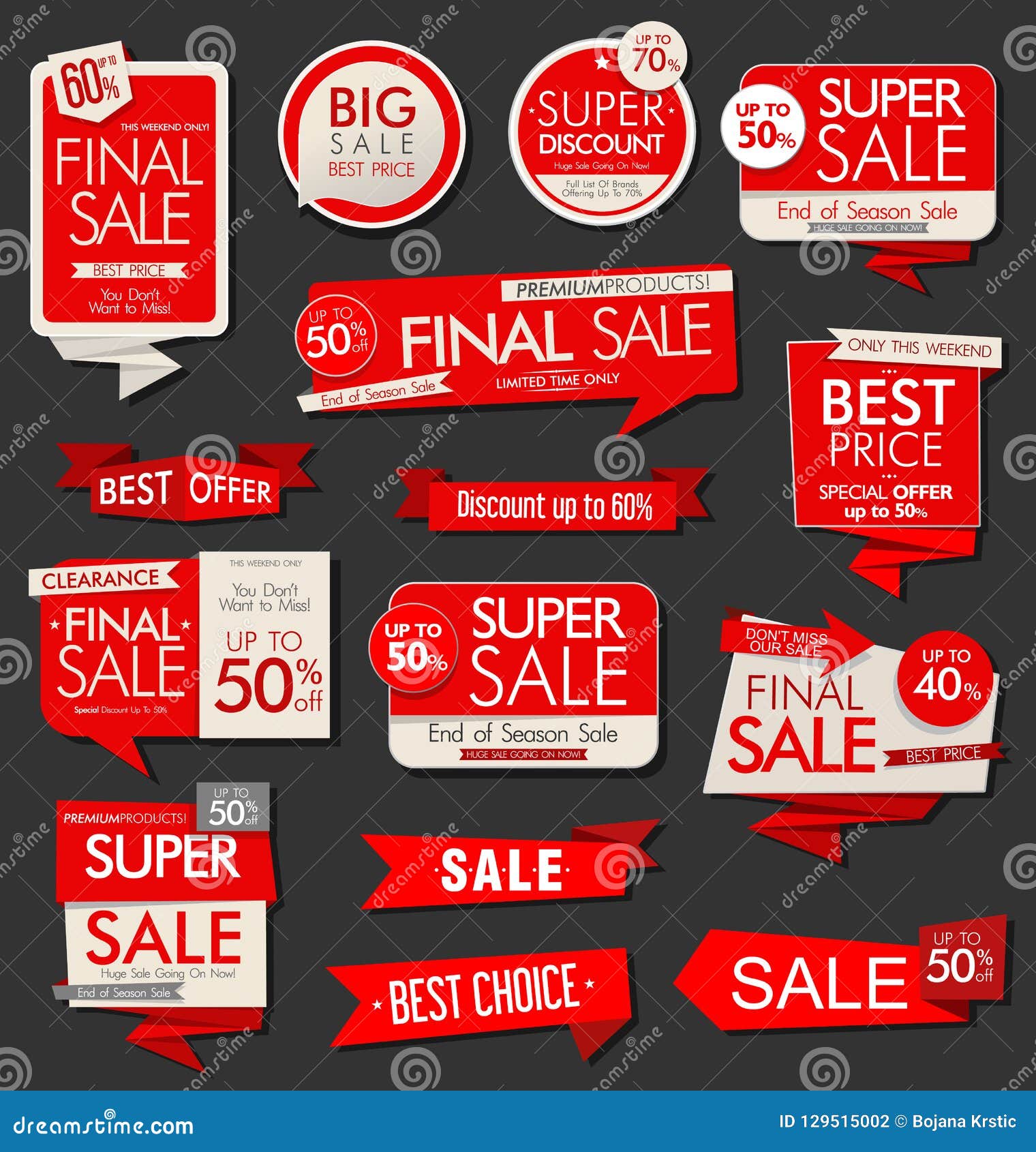 Modern Sale Banners Labels and Tags Collection Stock Illustration Illustration of premium