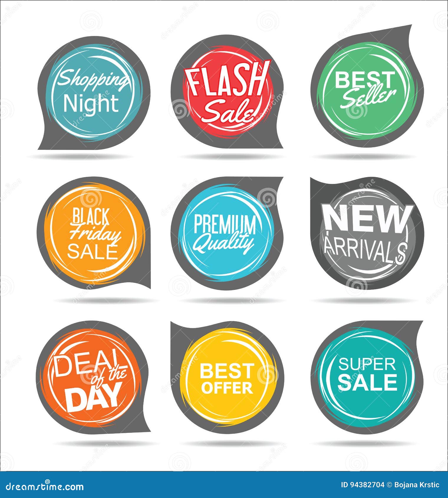 Modern Sale Stickers Collection Stock Vector Illustration of modern