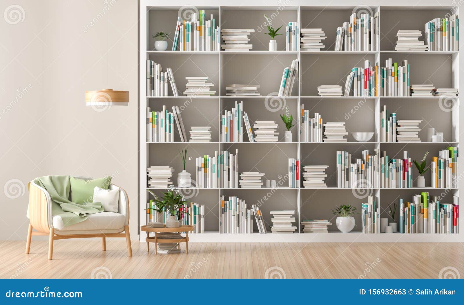 interior book books shelf modern style scandinavian illustration minimalist 3d