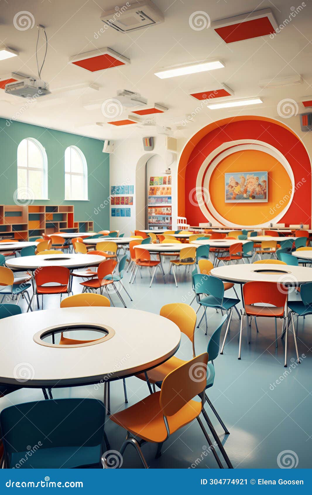 Modern School or Preschool Classroom Design Education and Learning