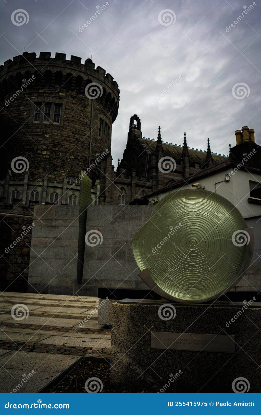 Modern Sculpture in the Park of the Castle of Dublin Editorial Image