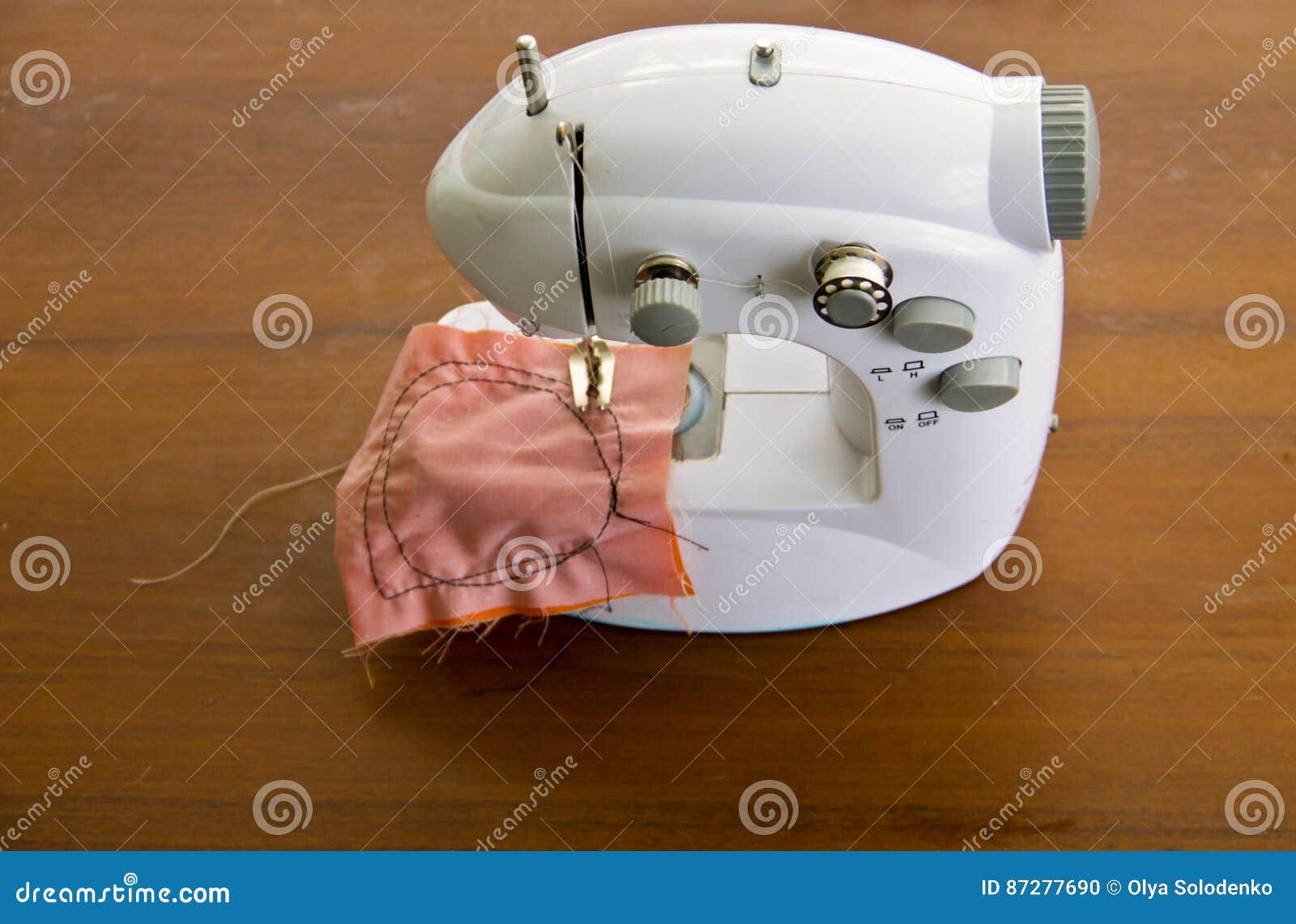 Modern Sewing Machine on Wooden Table Stock Photo Image of home