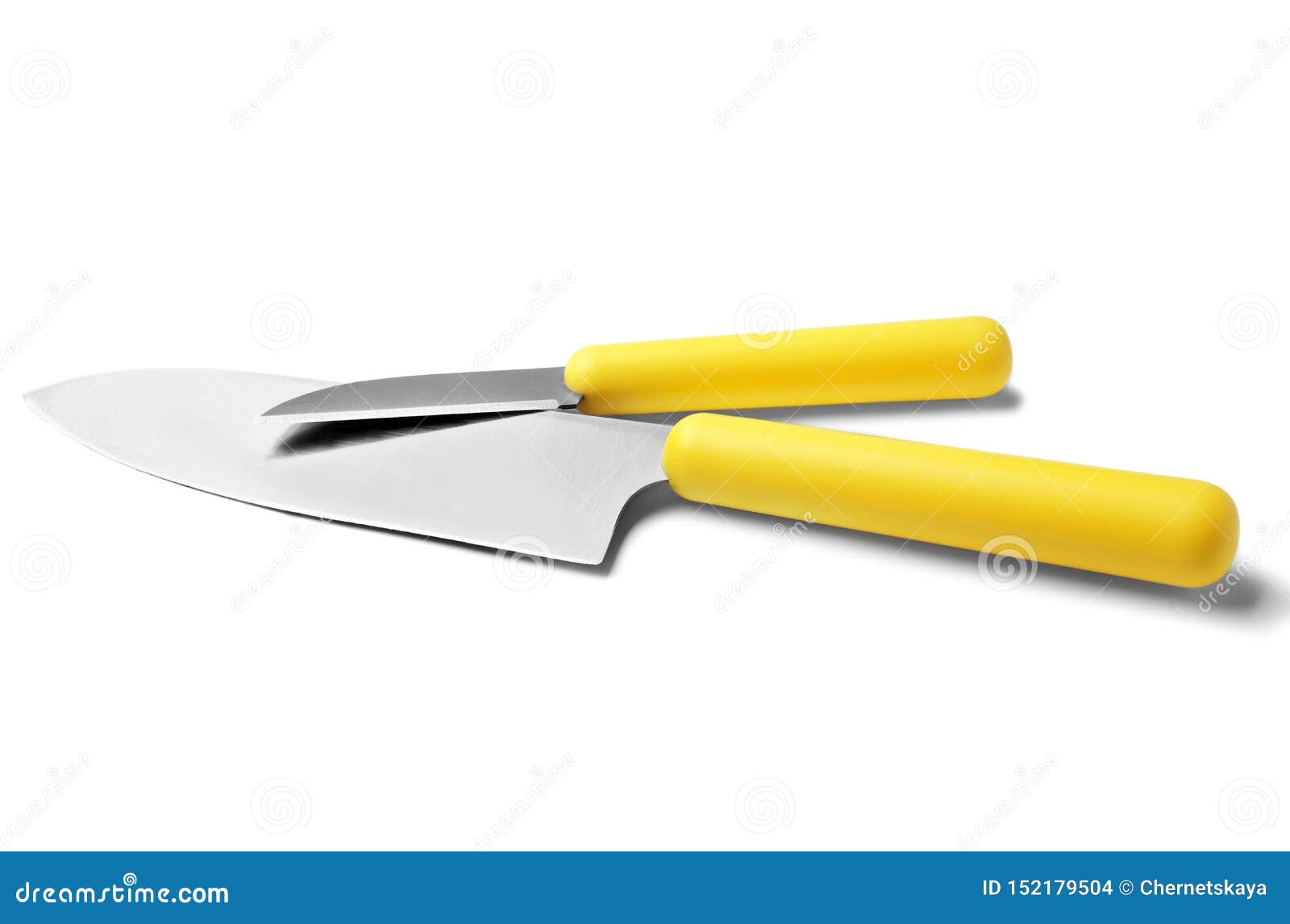 Modern Sharp Chef`s and Paring Knives Isolated Stock Photo Image of