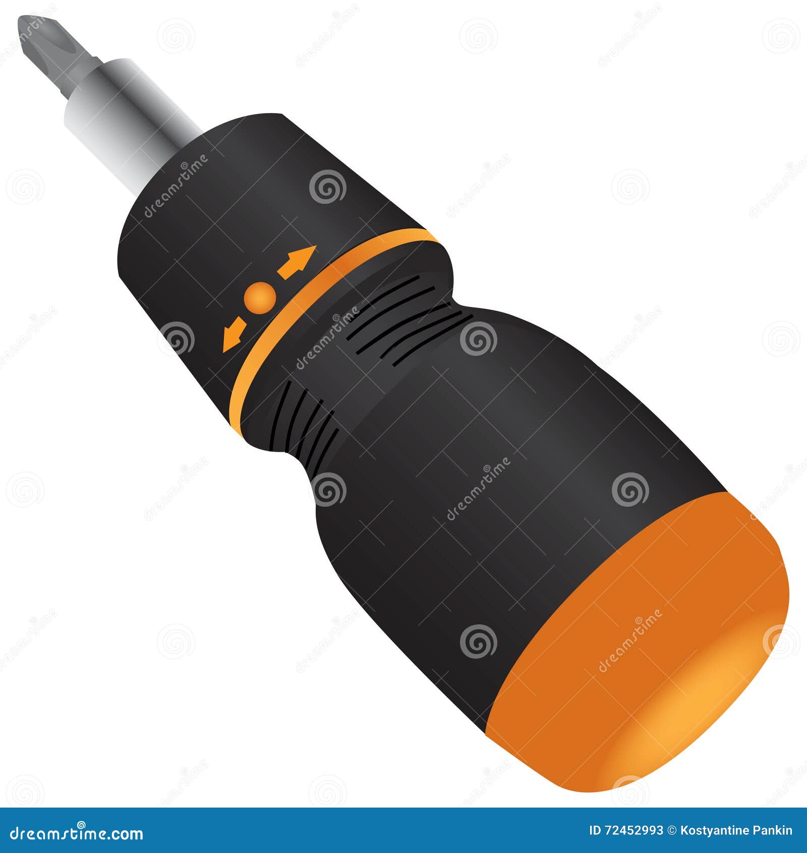 Modern short screwdriver stock illustration. Illustration of plastic