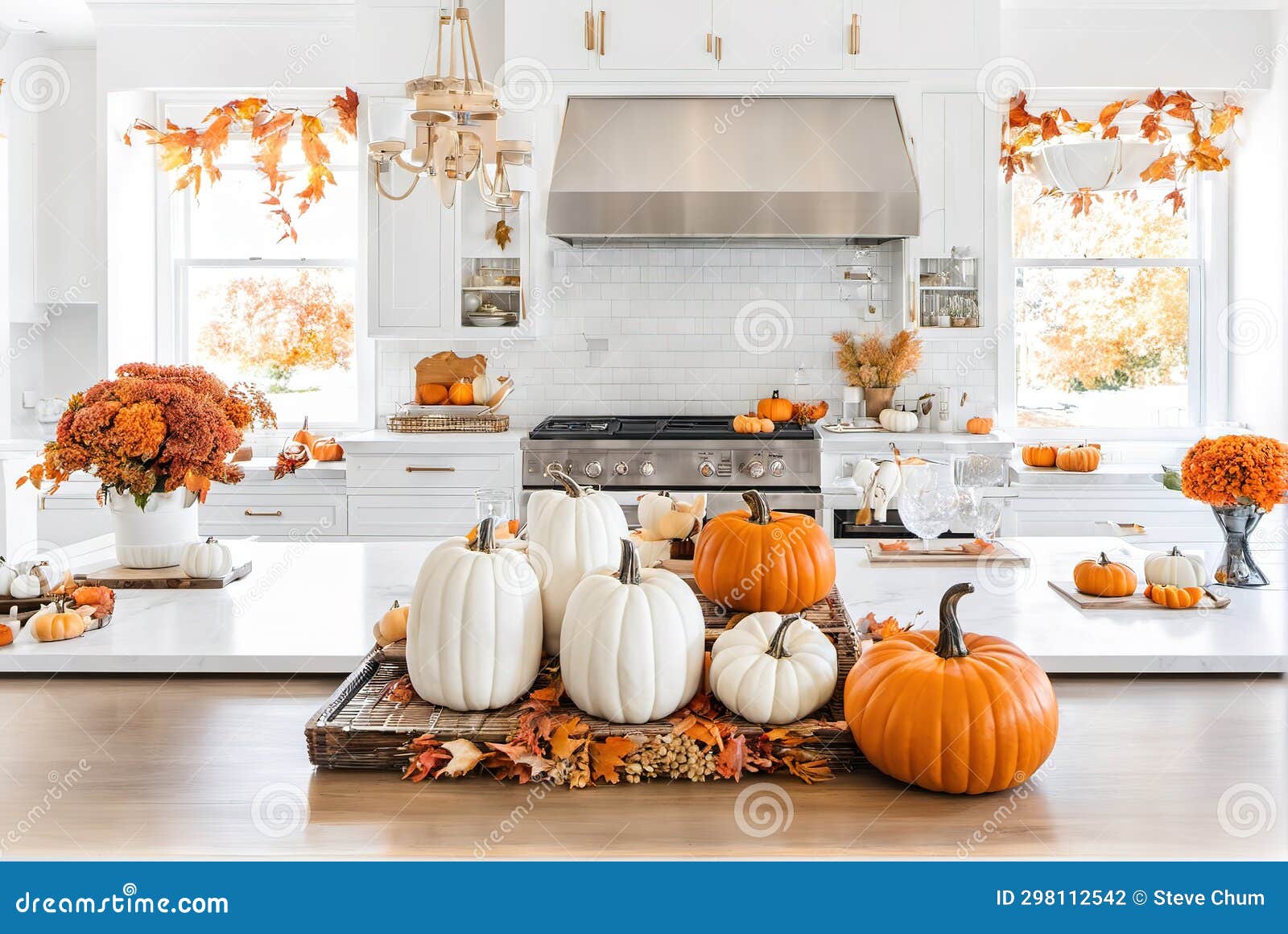 Modern Simple Decoration Style Home Interior Full of Pumpkins Stock ...
