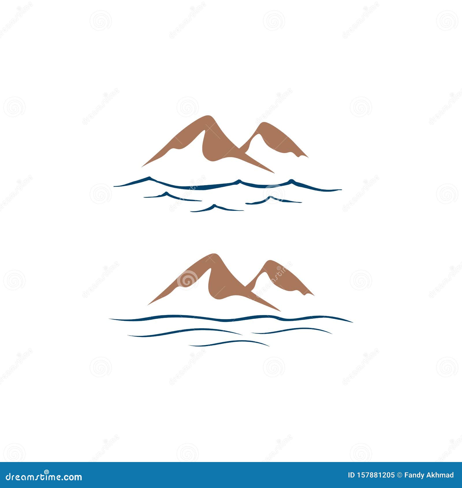 Modern Simple Water and Mountain Logo Design Vector Stock Vector ...