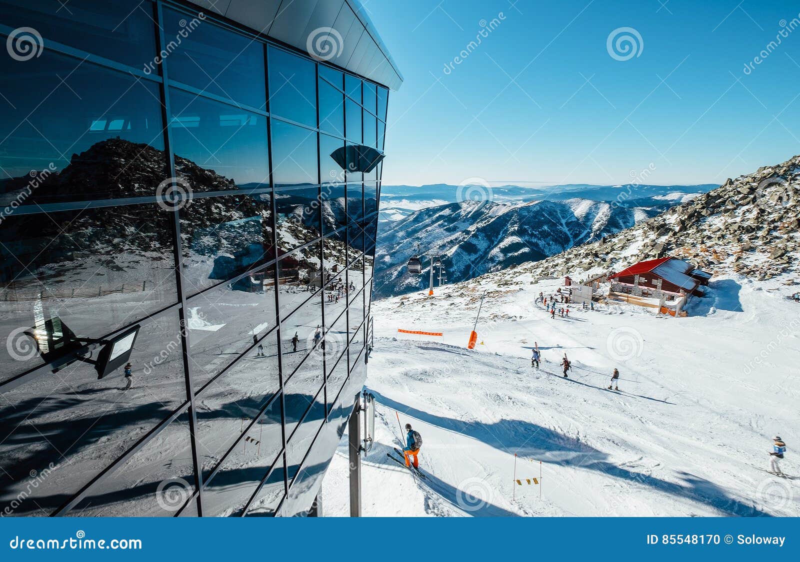 modern ski areal in tatra mountain