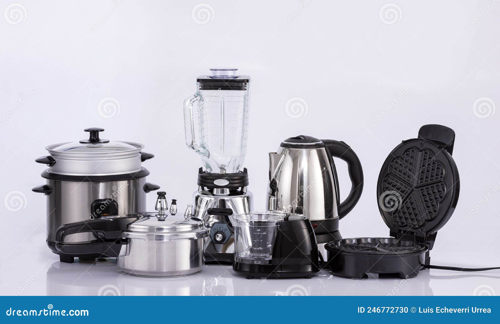 Modern Small Kitchen Appliances on Neutral Background Stock Photo Image of home, group 246772730