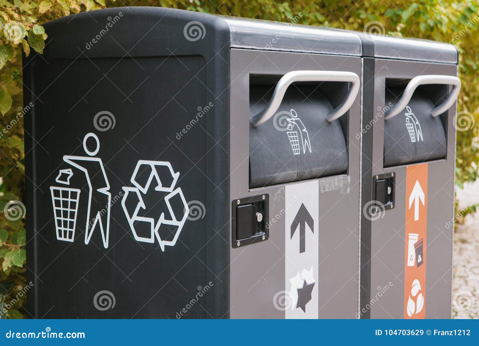 Modern Smart Bins. Waste Collection. Separate Collection of Garbage and Biodegradable Waste