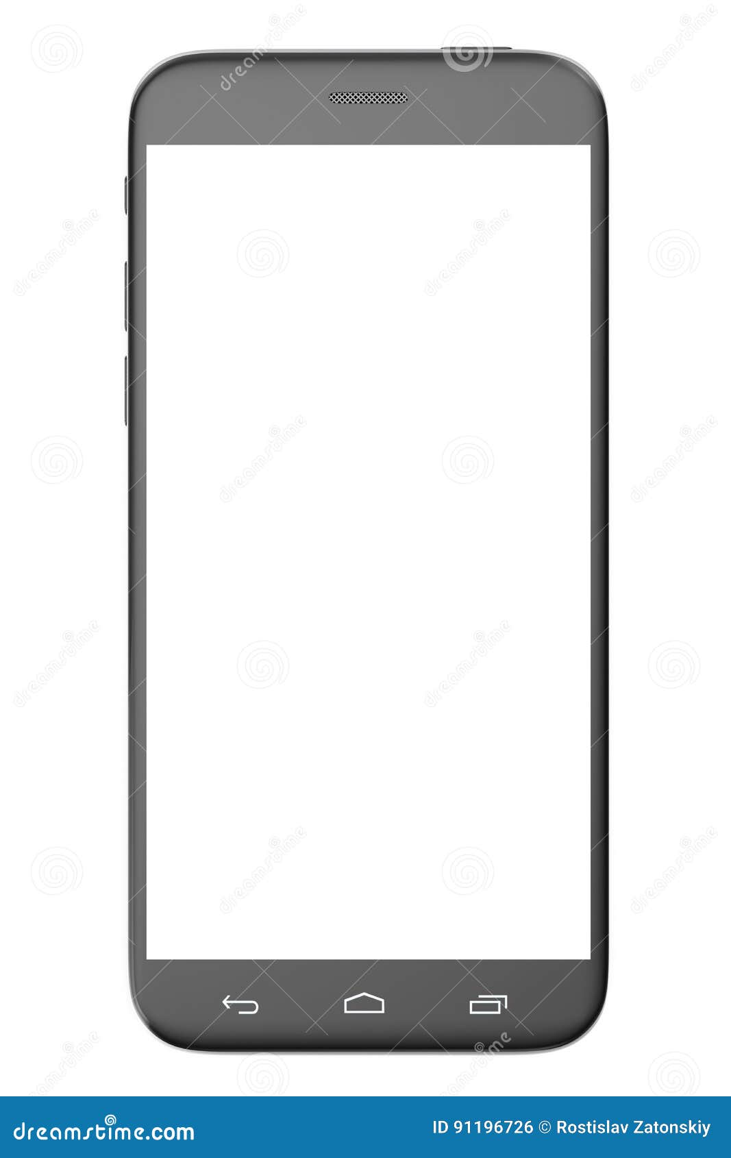 Download Modern Smart Phone. White Screen For Mockup, Isolated On White Background, 3d Illustration Stock ...
