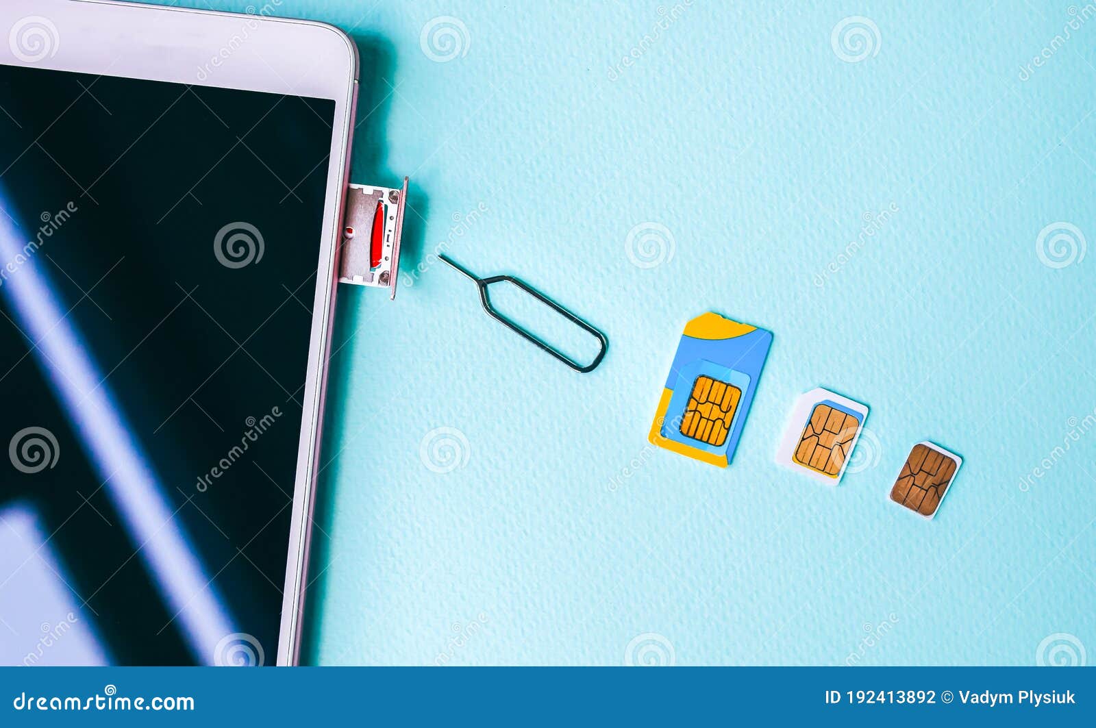 Modern Smartphone Lying on the Table. Different Micro and Nano Sim