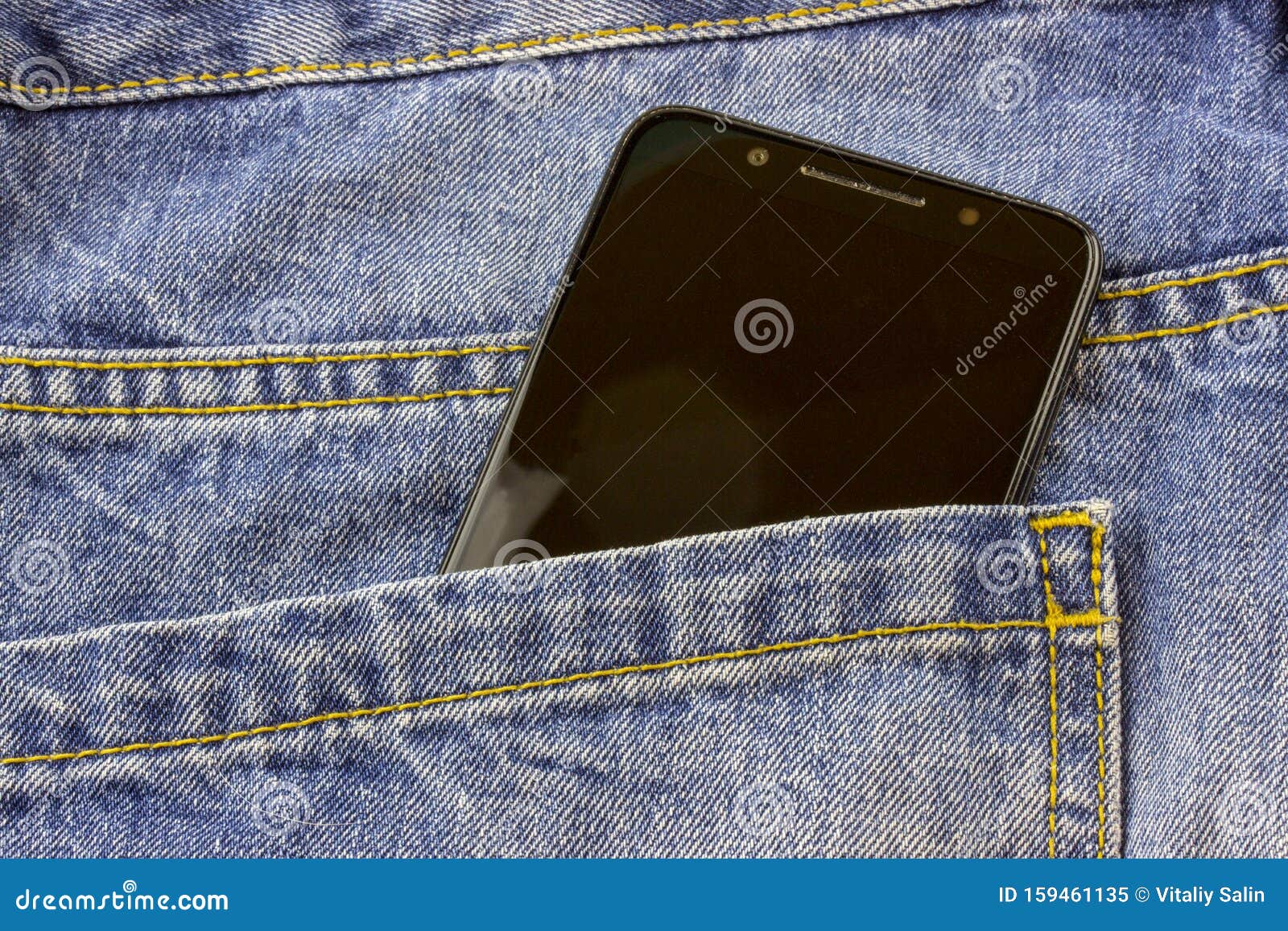 Modern Smartphone in the Pocket of Jeans, Close-up, Cell Phone in the ...