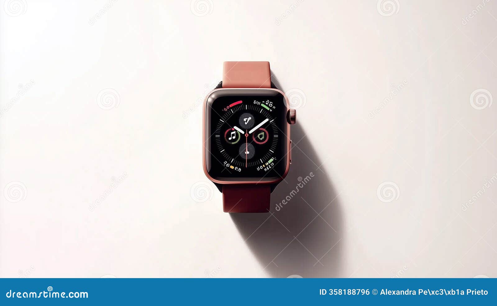 stylish smartwatch with interactive display on neutral background