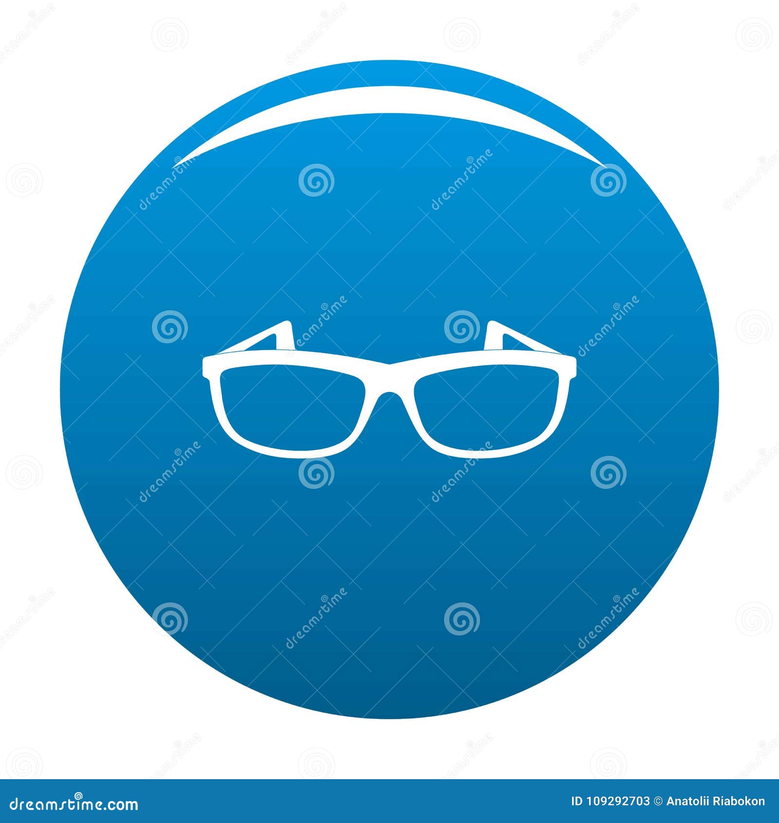 Modern Spectacles Icon Blue Vector Stock Vector Illustration of
