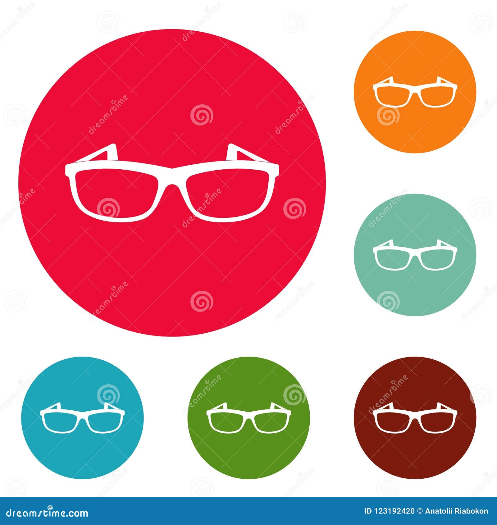 Modern Spectacles Icons Circle Set Stock Illustration Illustration of