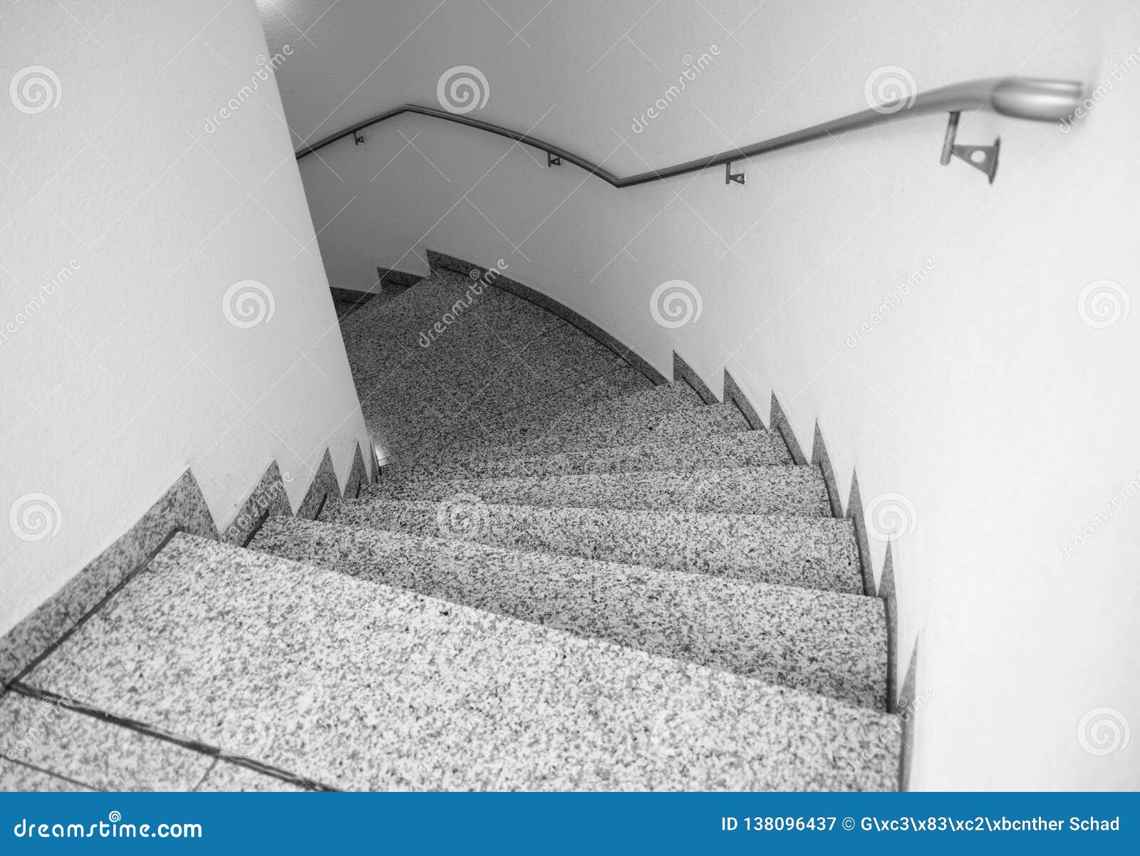 Modern Spiral Staircase In Black And White 2 Stock Image