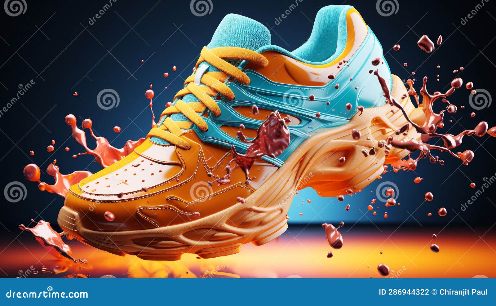 A Modern Sports Shoe Design in Abstract Motion Stock Illustration