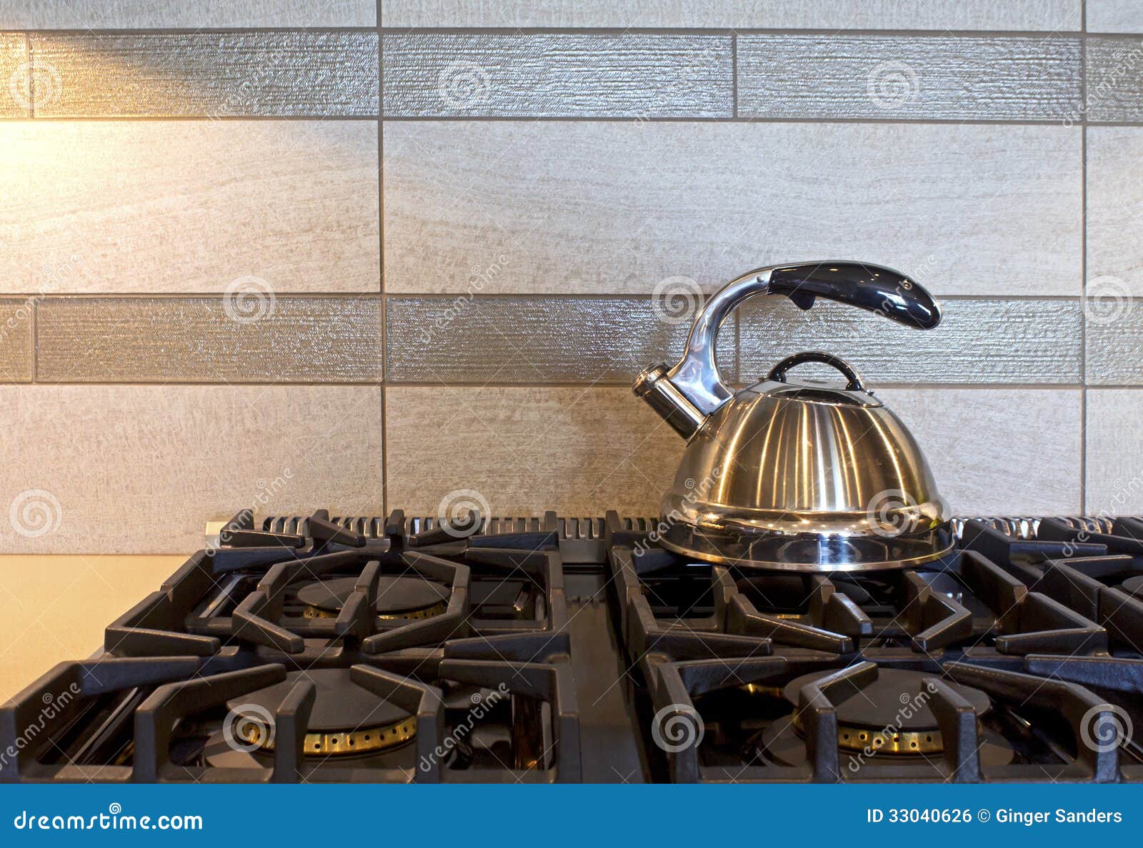 Modern Stainless Tea Kettle On Stove Stock Photo Image of image, iron