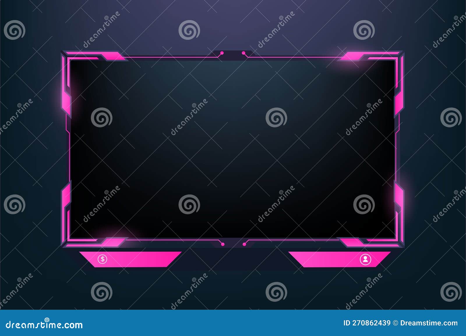 Modern Streaming Screen Interface Decoration for Girl Gamers