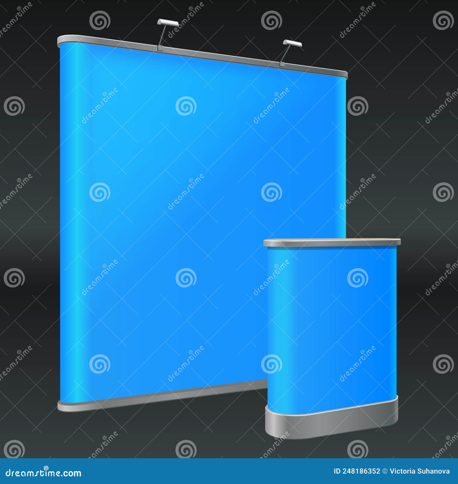 Modern Structures with Blank Banners Stock Vector Illustration of