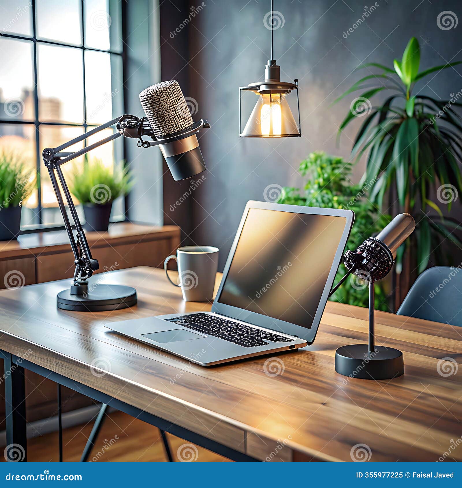 stylish studio desk for content creation