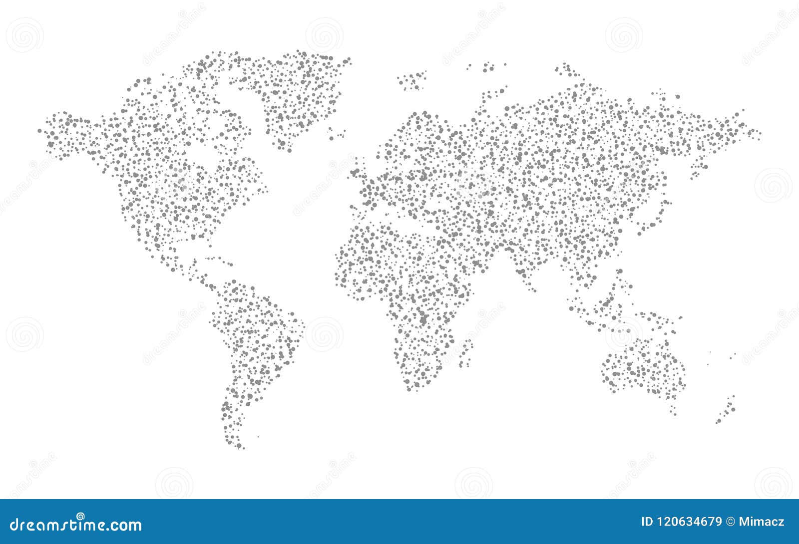 Abstract Gray World Map Dotted Graphic Design Stock Illustration