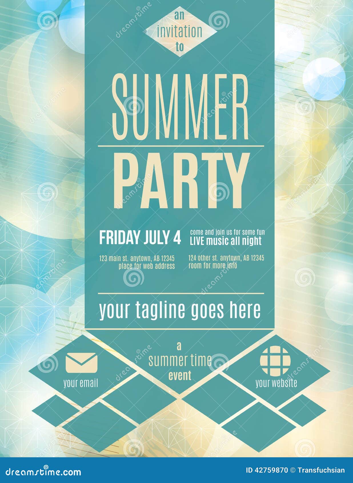 modern style summer party flyer template light fun invitation 42759870