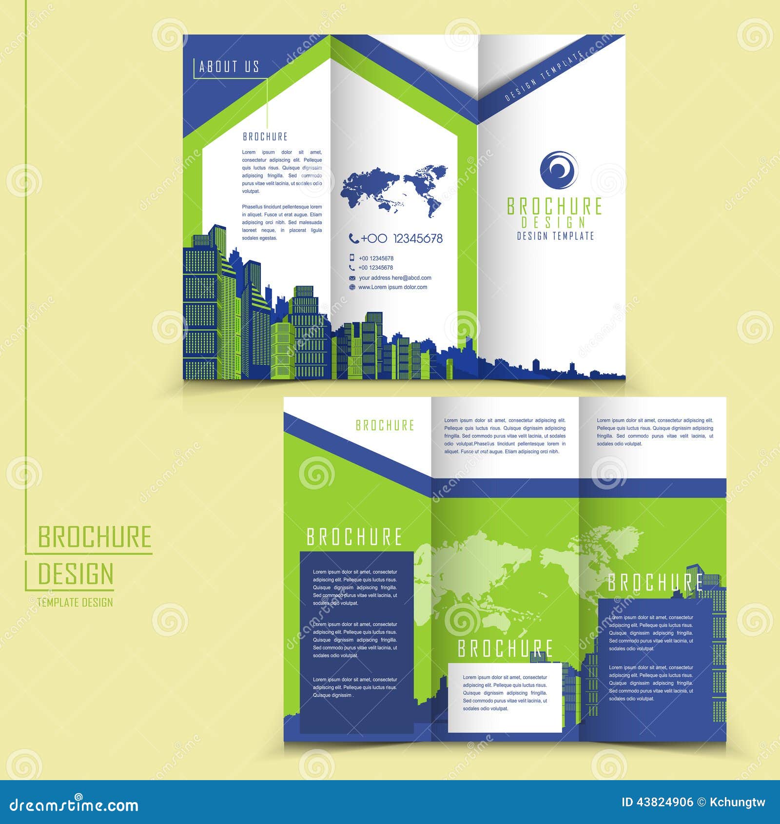 Modern Style Tri-fold Brochure Template for Business Stock Vector Throughout Free Tri Fold Brochure Templates Microsoft Word