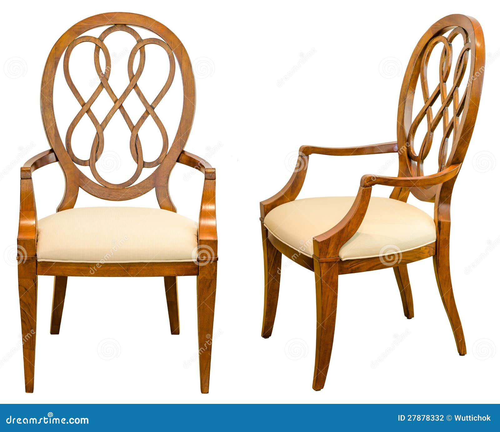 Decorative modern style wooden chair , kind of furniture isolated on