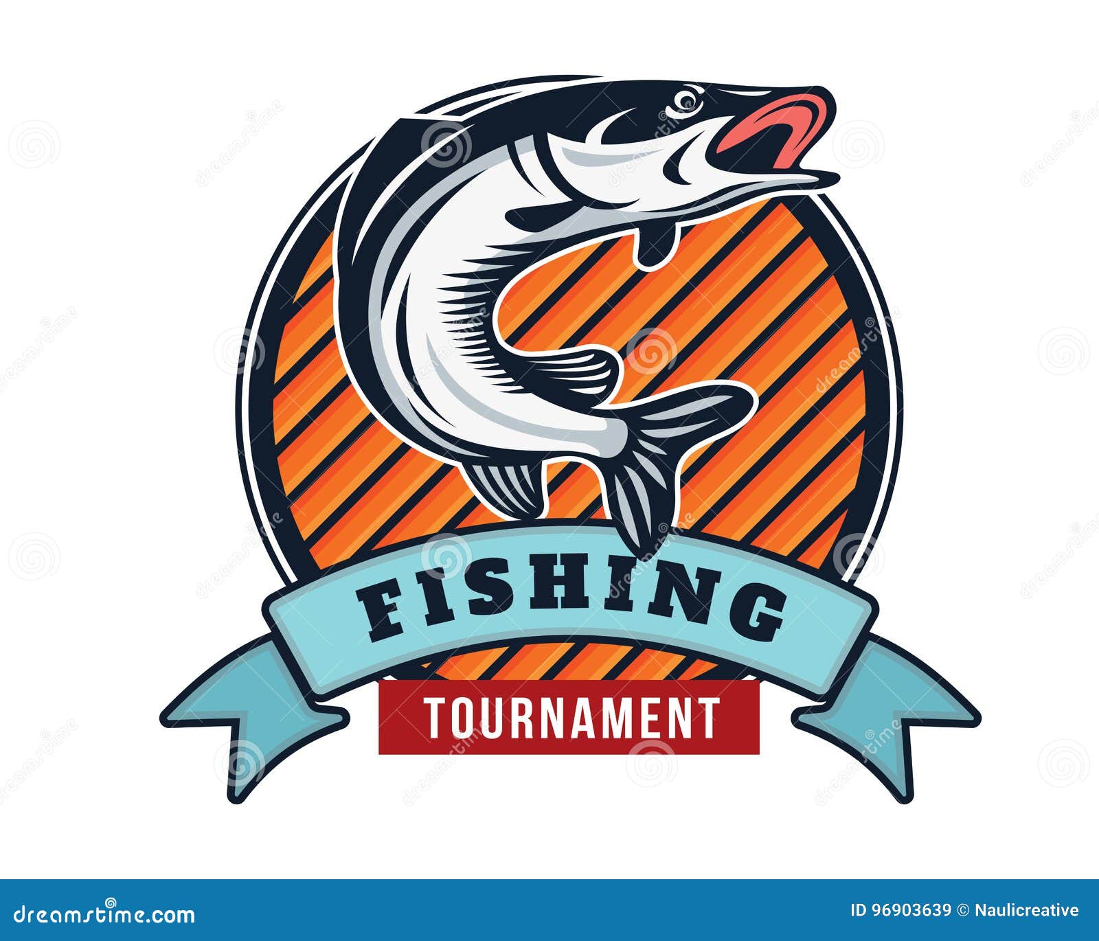 Modern Summer Fishing Logo Badge Illustration Stock Vector - Illustration  of catch, restaurant: 96903639