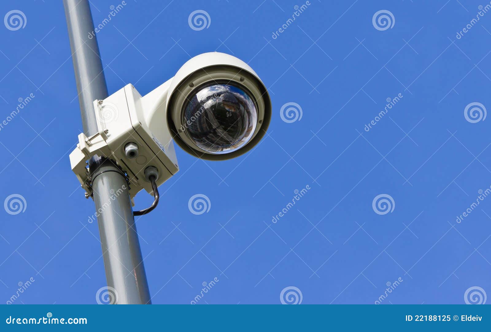 Modern Surveillance Camera From Low Angle Stock Image Image of
