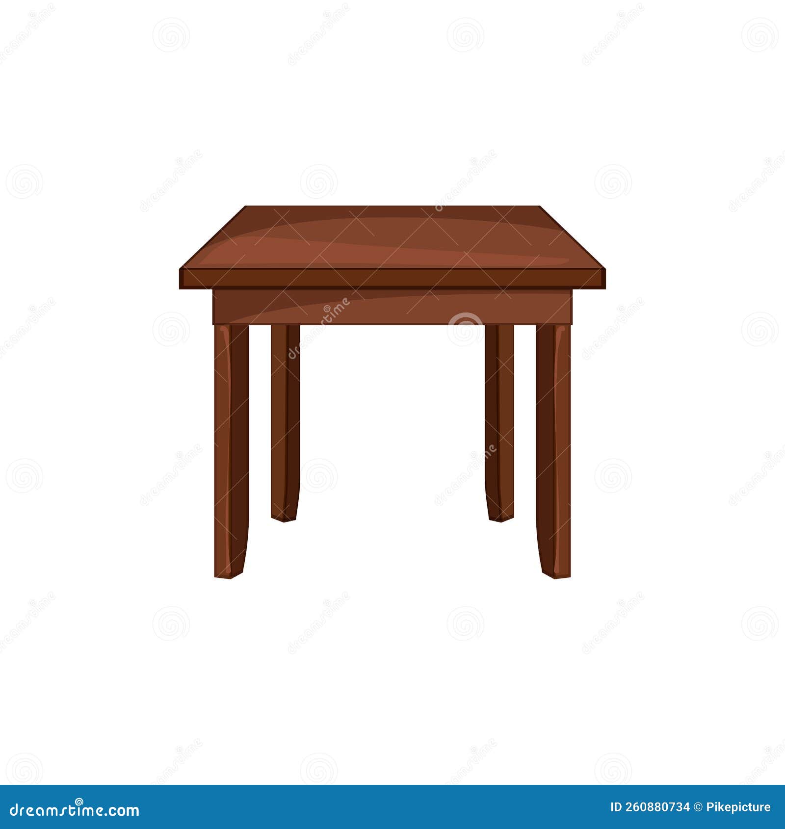 Modern Table Dining Cartoon Vector Illustration Stock Illustration