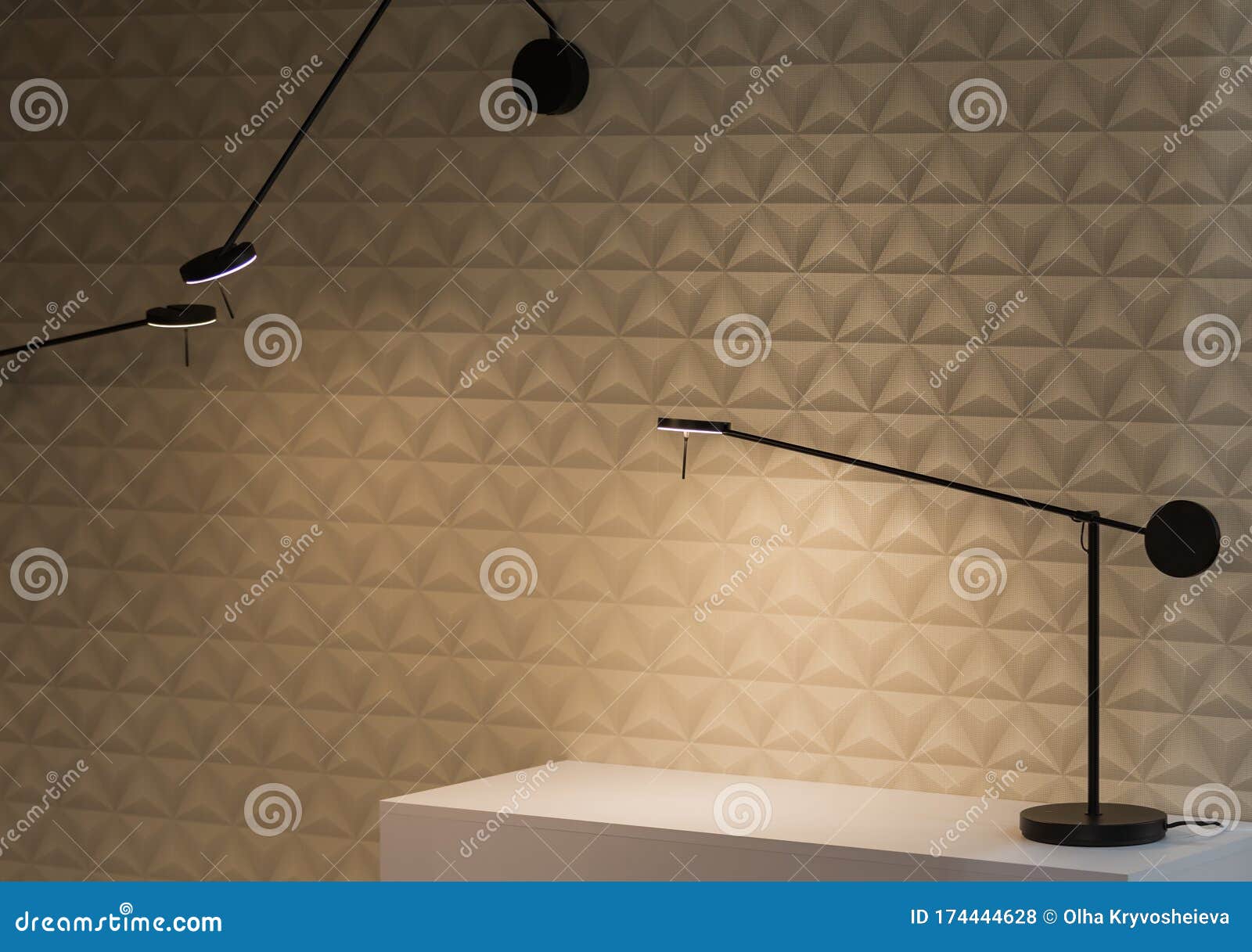 Modern Table and Wall Lamps, Black Narrow Light Elegant Lamps Stock