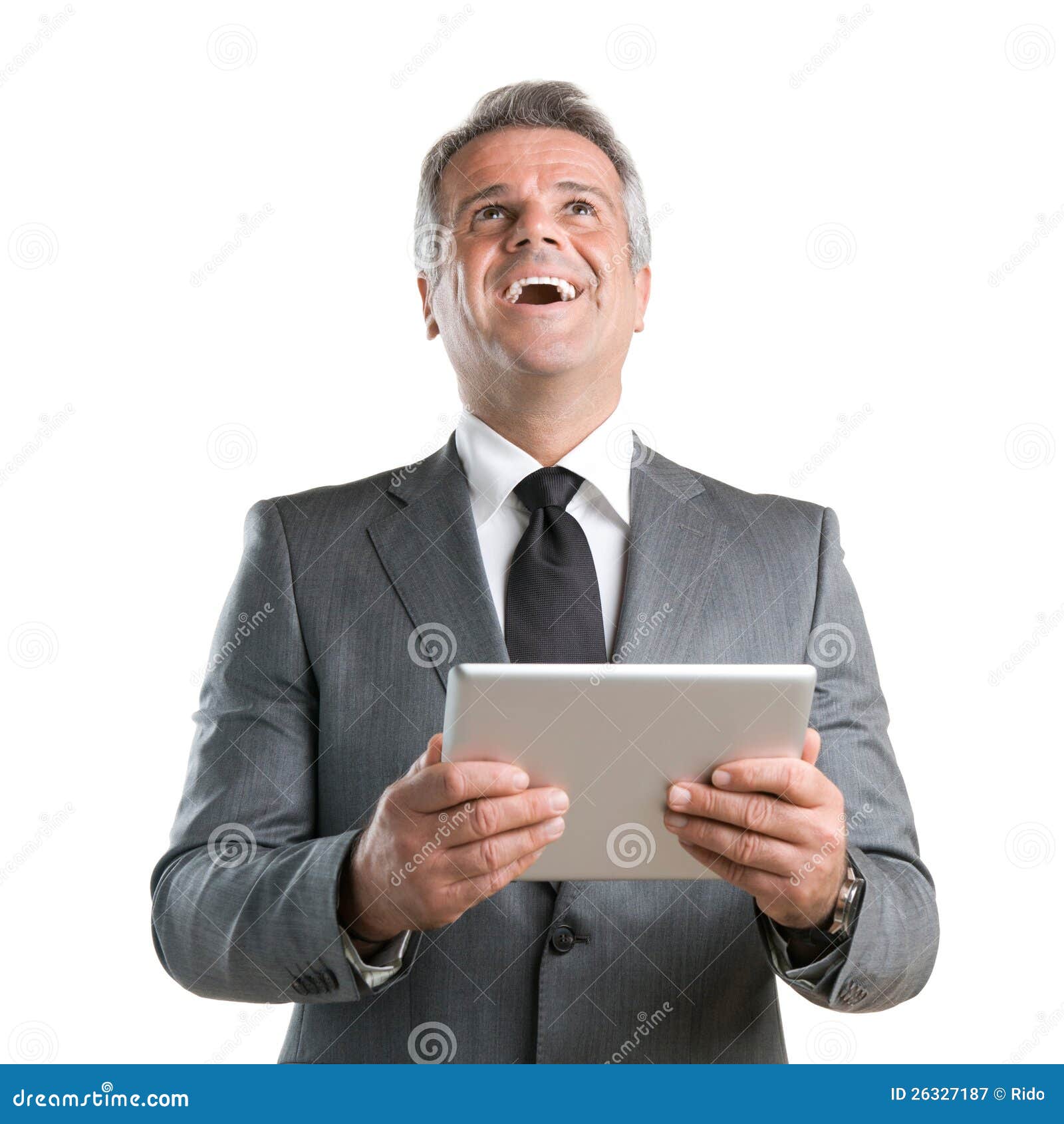 Modern tablet success stock image. Image of manager, businesspeople