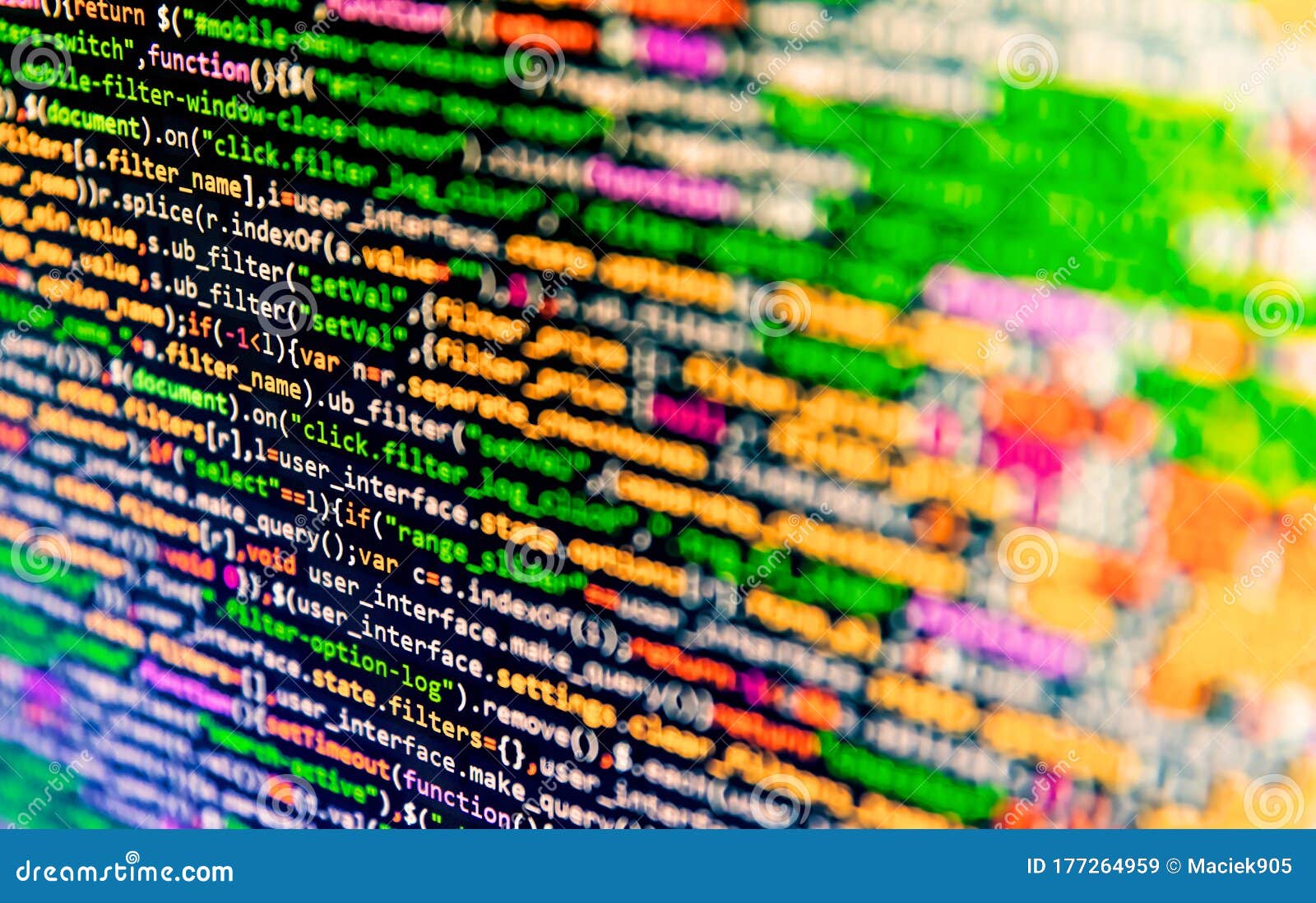 Modern Tech. Simple Website HTML Code with Colorful Tags in Browser ...