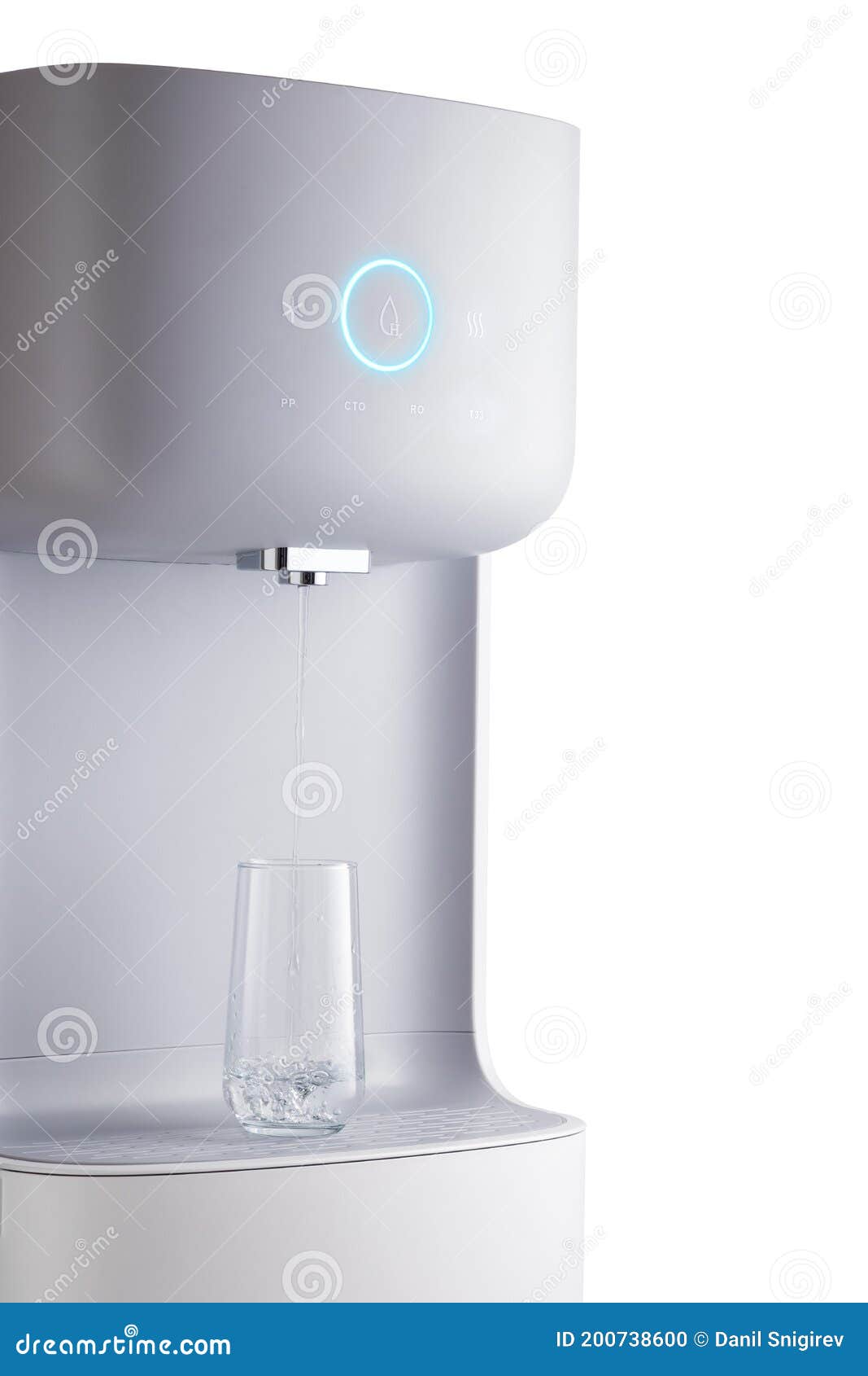 Modern Technology Concept. New Water Cooler Format. a Glass of Pouring