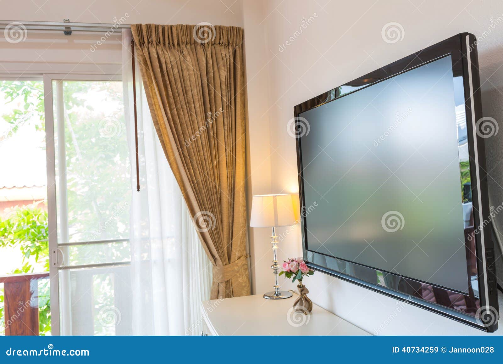 Modern Television in Living Room Stock Image Image of industry