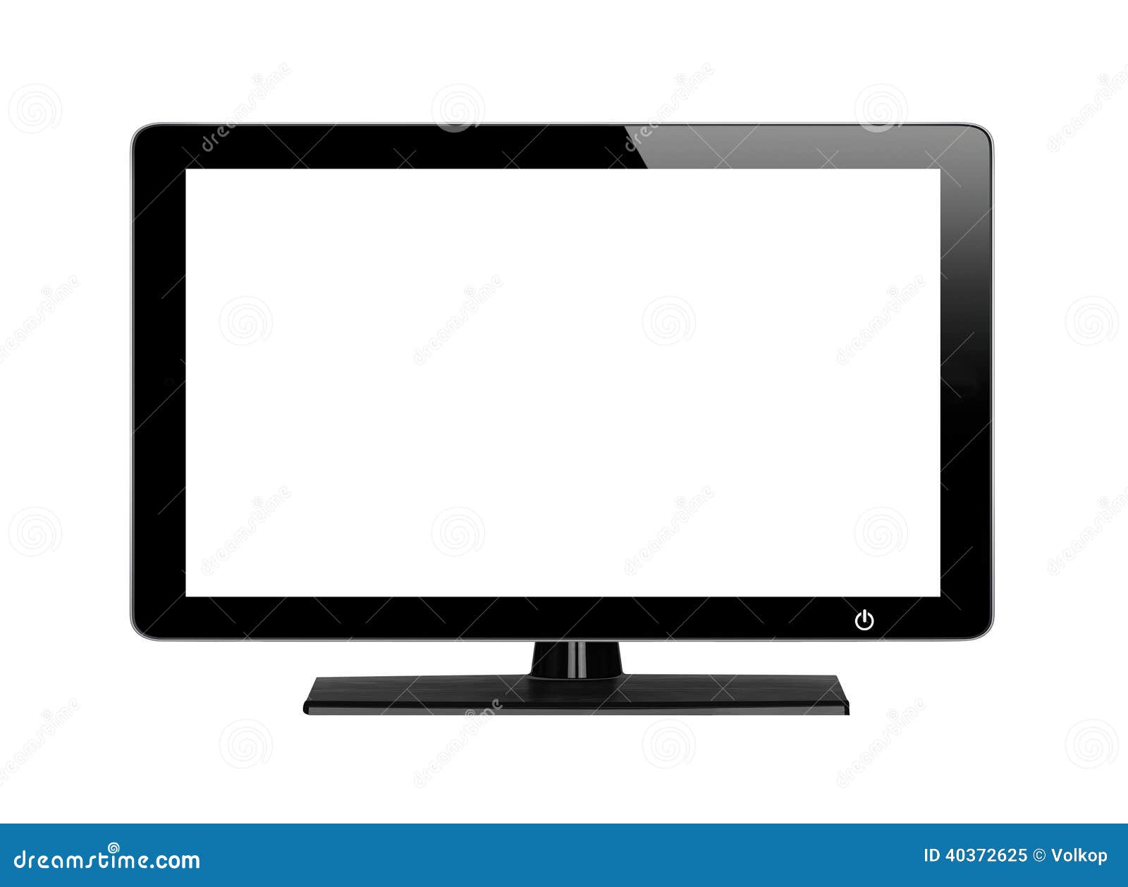 Modern TV Screen Isolated On White Stock Image - Image of glare ...