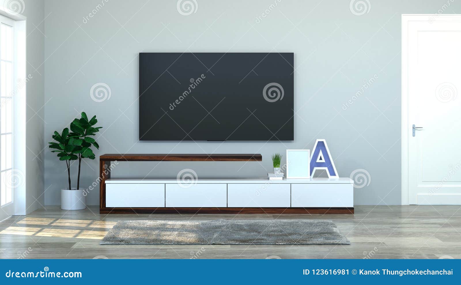 Modern Tv Wood Cabinet in Empty Room Interior Background 3d Illustration  Home Designs,background Shelves and Books on the Desk in Stock Illustration  - Illustration of lifestyle, elegance: 123616981