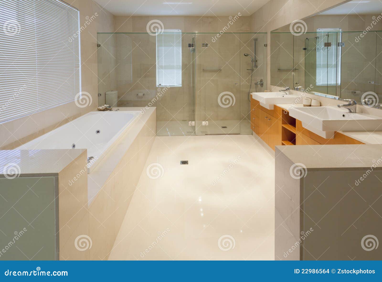 Modern twin bathroom stock photo. Image of home, modern 22986564