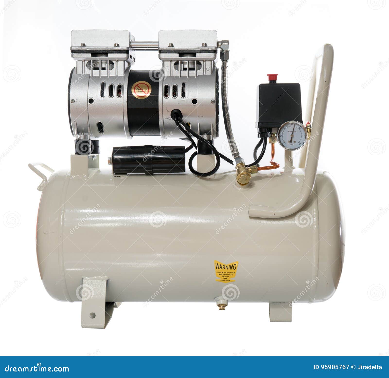 White Silence Air Compressor Pump Stock Image Image of electricity