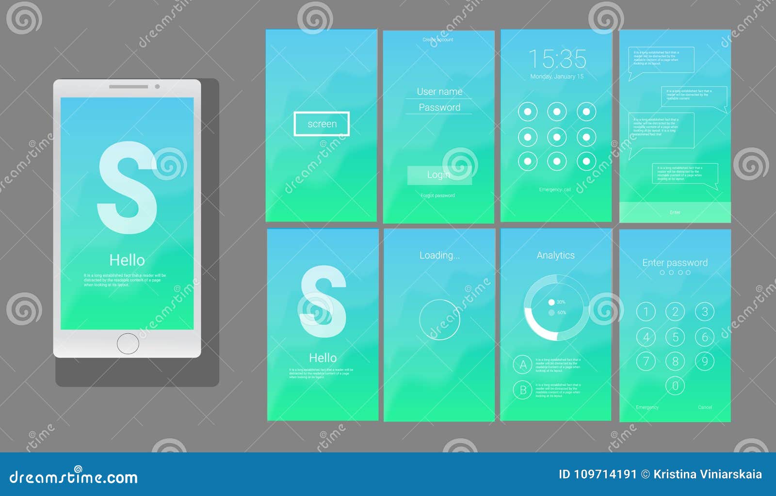 Modern Ui Gui Screen Vector Design Stock Vector Illustration Of