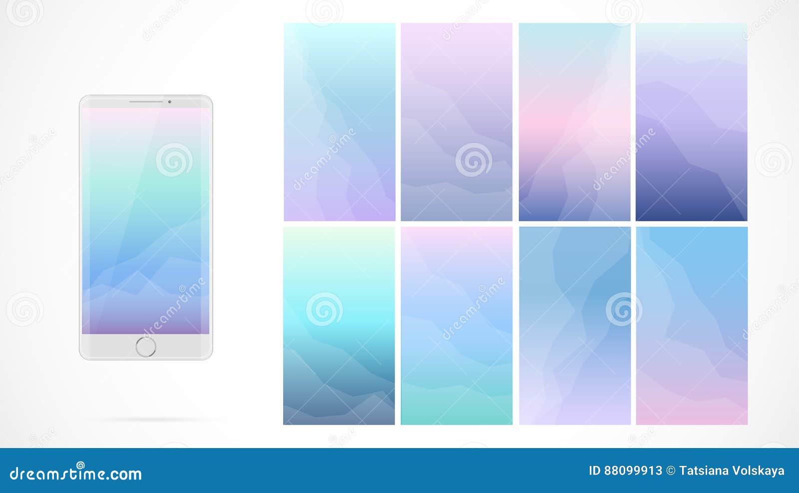 Modern UI Screen Design for Mobile App with Web Icons. Stock Vector