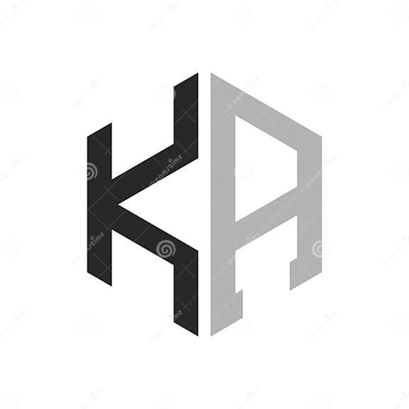 Modern Unique Hexagon Letter KA Logo Design Template. Elegant Initial ...