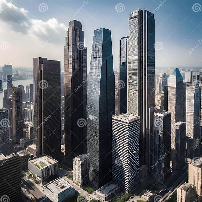 Modern Urban Architecture Embodies People S Pursuit of Functionality and Aesthetics. Stock