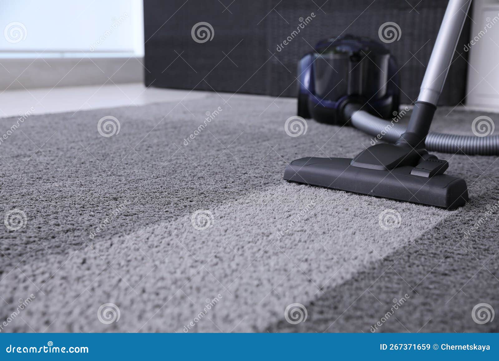 Modern Vacuum Cleaner on Carpet. Space for Text Stock Image Image of