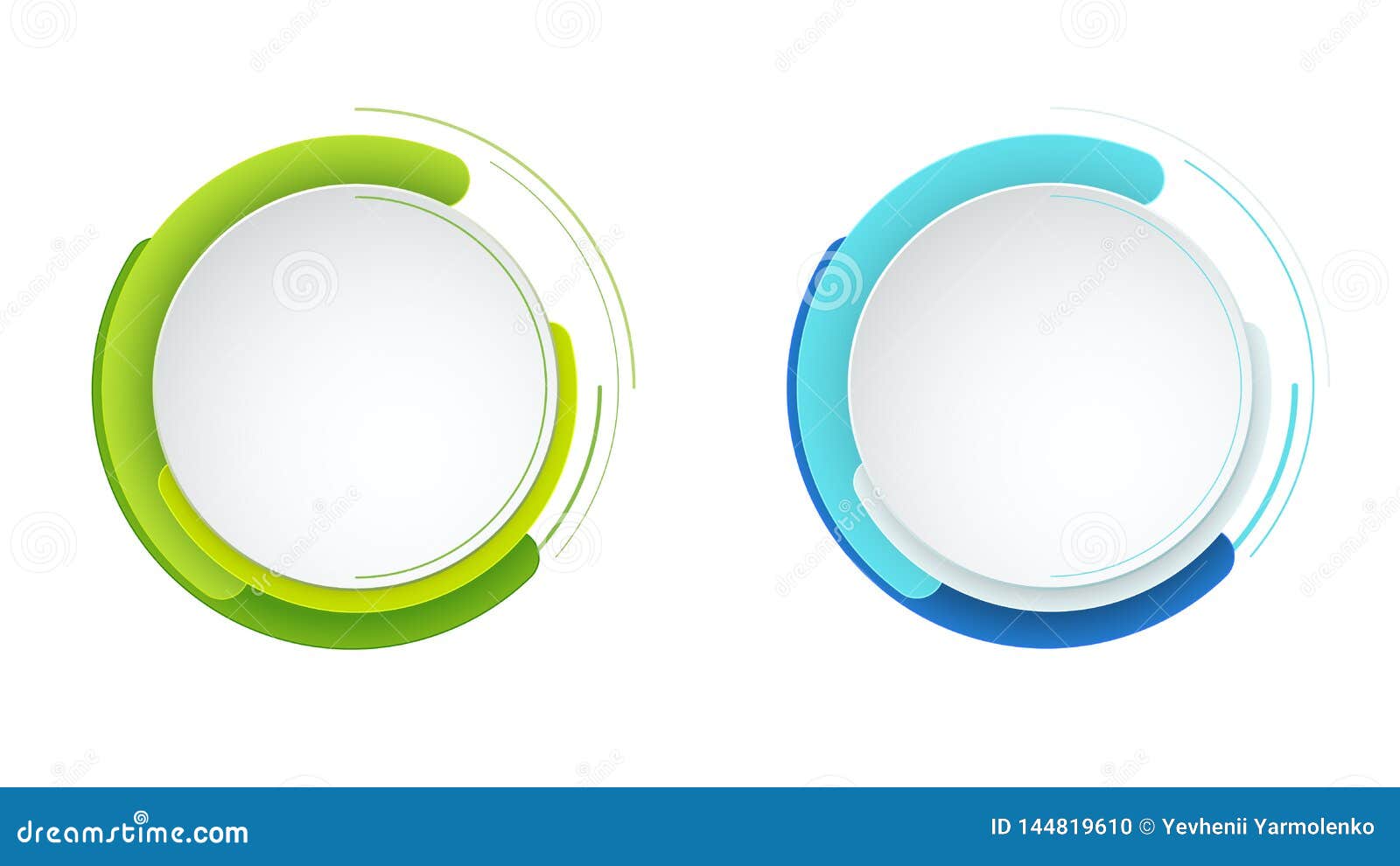 Modern Vector Abstract Round Banner Set. Template for Use in  or