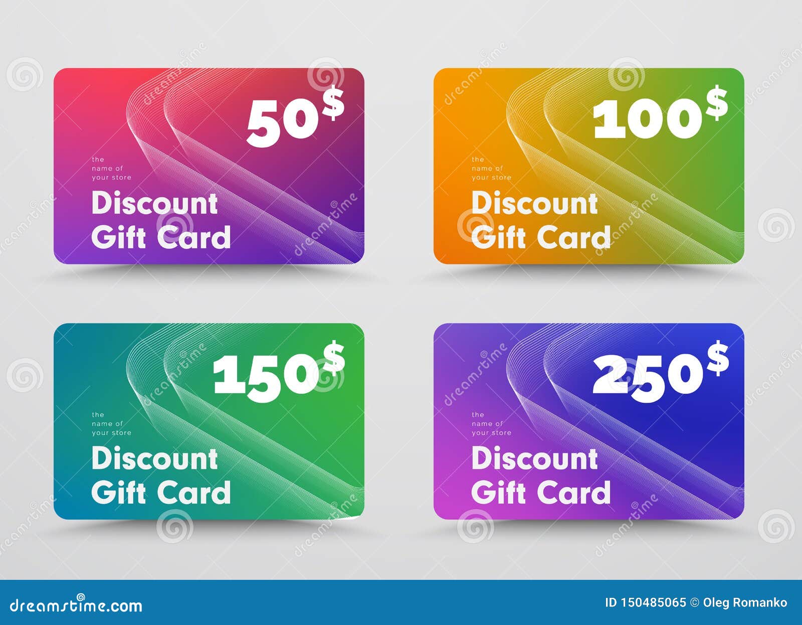 Modern Vector Design Of Gift Cards With Abstract Volumetric Lines Stock Vector Illustration Of Layout Graphic