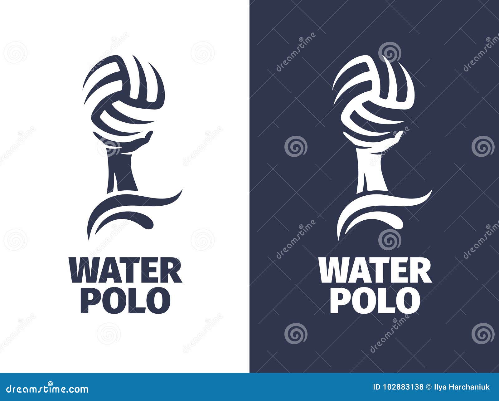 Modern Vector Professional Sign Logo Water Polo Stock Illustration